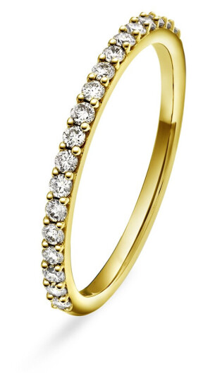 Johanne by Gullfunn, rekkering i 375 gult gull med diamanter 0,25 ct