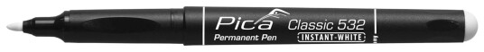 Pica Marker Classic 532 Permanent Merkepenn Spiss 1 2mm   Hvit