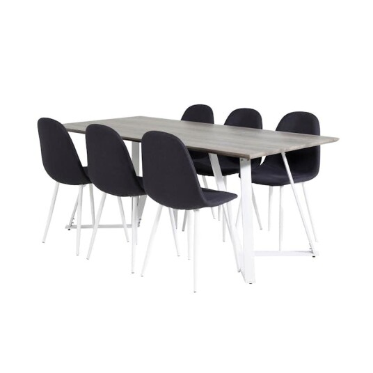 Venture Home Spisegruppe Venture Home Madde med 6 Pobbie Stoler Polyester GR20280