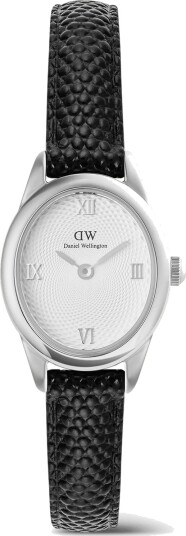 Daniel Wellington DW Watch Ophelia Mini Black Lizard White Guilloché Silver 22x25.5mm Daniel Wellington DW Watch Ophelia Mini Black Lizard White Guilloché Silver 22x25.5mm