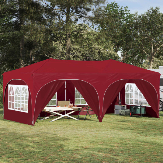  Pop up Festtelt Burgunder 575 x 288 x 245 cm Oxford Stoff
