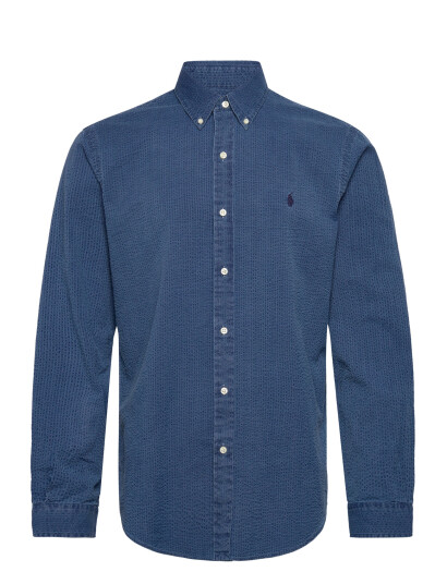 Polo Ralph Lauren Custom Fit Seersucker Shirt Blue XS