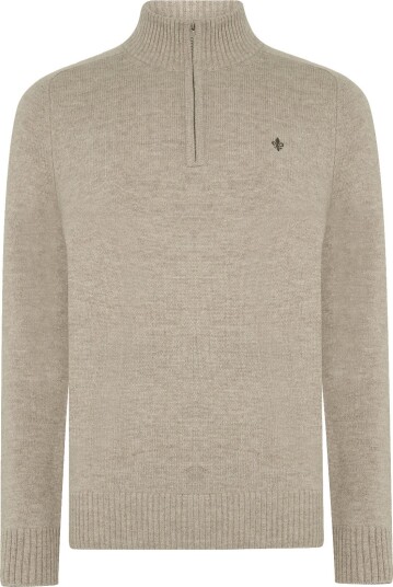 Morris Hertford Half Zip KHAKI S Morris Hertford Half Zip KHAKI S