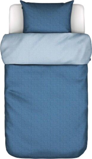 Marc O'polo Stripet sengetøy   Toloma Blue   Sengetøysett med 2 i 1 design   100% bomullssatin   Marc O'Polo