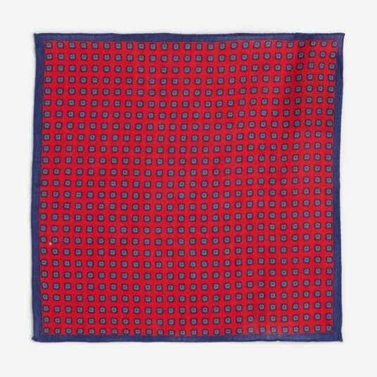 Ferner Jacobsen Hankys Linen - Red-Blue Flower Rød OS