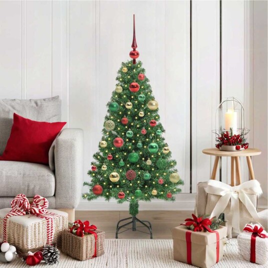  Kunstig juletre med 150 LED grønn 120 cm PVC og Stål og Plast