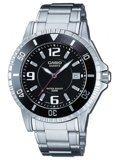 Casio Herreklokke MTD 1053D 1AVES Collection Sort/Stål Ø42.6 mm