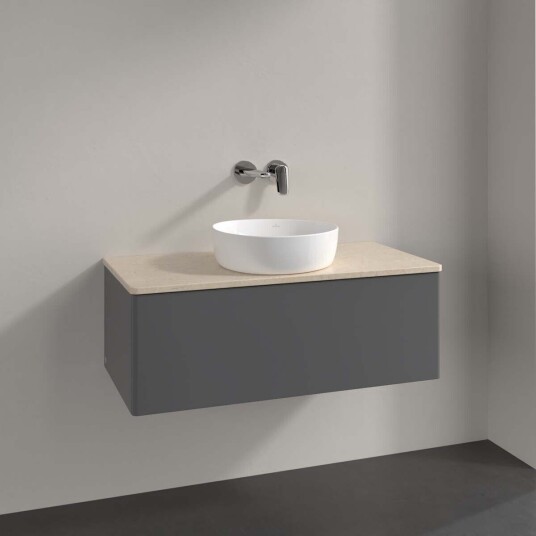 Villeroy & Boch Antao Servantskap med 1 skuff 100x50x36 cm u/lys Antrasitt/Crème