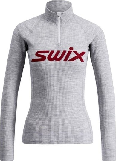 Swix Racex Merino Half Zip W Light Grey Melange/ Swix Red L Swix Racex Merino Half Zip W Light Grey Melange/ Swix Red L