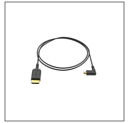8SINN Kabel Micro HDMI-HDMI Vinklet 40cm Sort, ekstra tynn
