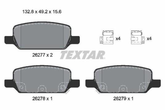 Bremseklosser TEXTAR 2627701 Bremseklosser TEXTAR 2627701
