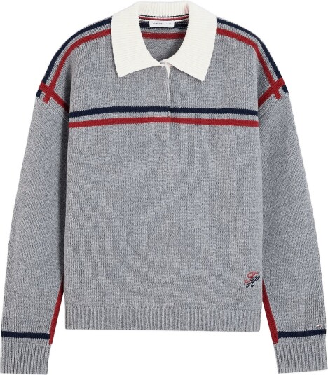 Tommy Hilfiger Rwb Polo Boxy Fit Swt MEDIUM GREY HEATHER S