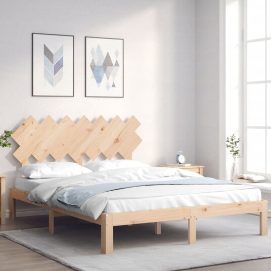vidaXL Sengeramme med hodegavl 140x190 cm heltre 8720845988760