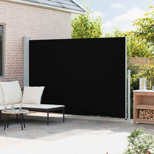 vidaXL Uttrekkbar sidemarkise 200x300 cm svart