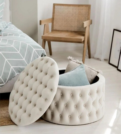 Munder Sittepuff 70 cm Hvit