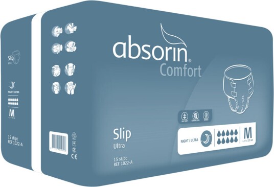 Absorin Comfort slip ultra alt-i-ett bleie Medium 15 stk.