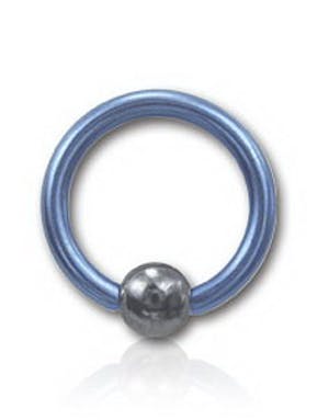 Utgått Blå Titan BCR med Hematite Ball 10 x 16 mm med 4 mm kule