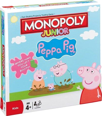 Winning Moves Monopoly Junior Peppa Pig/Gurli Gris ENG