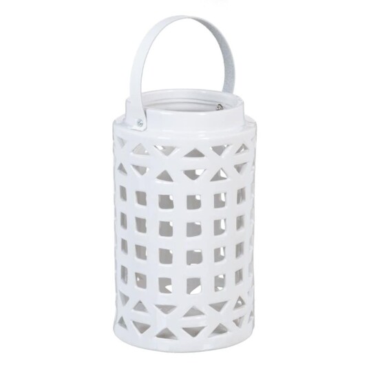 Bigbuy Home Vase 15 X 15 X 25,5 Cm Keramikk Hvit