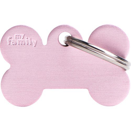 Myfamily ID-brikke Hundehalsbånd Aluminium 30x19 mm Rosa