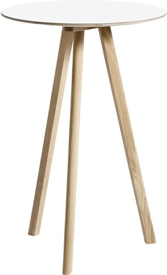 HAY CPH20 2.0 barbord Ø70 cm White laminat lakkert eik