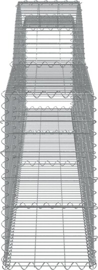 vidaXL Gabionkurver buede 7 stk 400x30x60/80 cm galvanisert jern