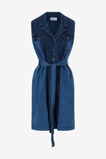 Zhenzi   Skjortekjole Hope 786 Dress   Blå