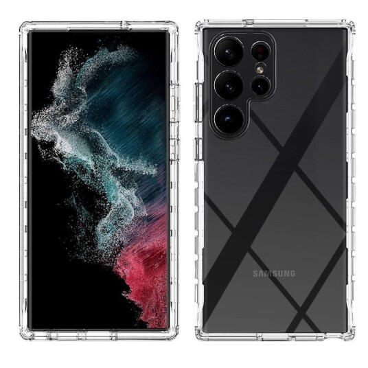 INCOVER Samsung Galaxy S23 Ultra Fleksibel og Hard Plast Deksel - Gjennomsiktig