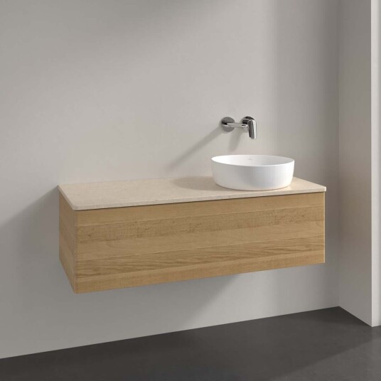 Villeroy & Boch Antao Servantskap med 1 skuff 120x50x36 cm m/lys Eik/Crème Villeroy & Boch Antao Servantskap med 1 skuff 120x50x36 cm m/lys Eik/Crème