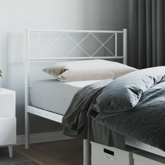 Sengegavl i metall hvit 75 cm 8721012191310