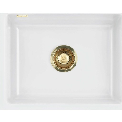 Lavabo Mera 50U kjøkkenvask 55,1x44x1 cm, hvit/messing Lavabo Mera 50U kjøkkenvask 55,1x44x1 cm, hvit/messing
