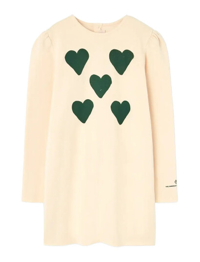 THE ANIMALS OBSERVATORY Hearts Flan Yellow Buf Dress Kräm 4 Y