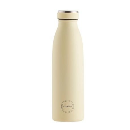 Aya&ida Drinking Bottle Drikkeflaske Med Lokk 500 Ml Butter Yellow