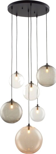 Unison GRAPPO Taklampe 6 Glass Klar Grå og Gull G9