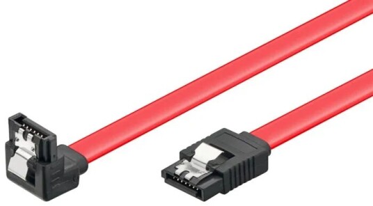 Goobay SATA 6 Gb/s Vinklet Kabel 0,5 m Hankjønn Gult med Lås