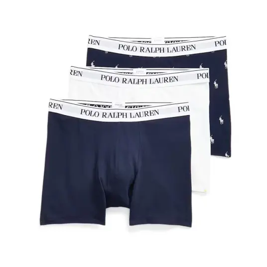 Polo Ralph Lauren 3-Pack Boxer Brief Navy/White/Navy Pony