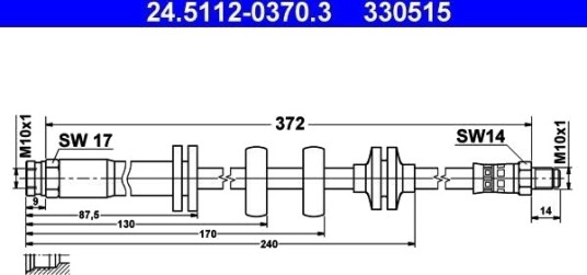 ATE 24.5112 0370.3 Bremseslange