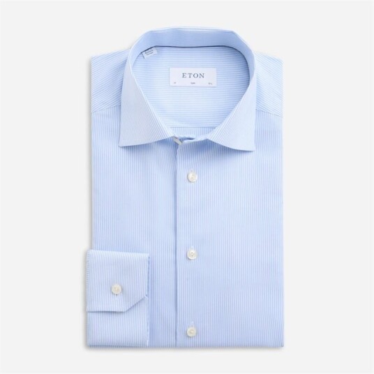 Eton Slim Signature Oxford Shirt Striped Blue Eton Slim Signature Oxford Shirt Striped Blue