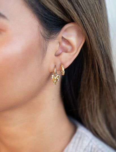 My Jewellery Earrings Heart With Pearls   Gold   
