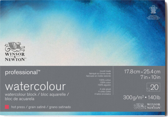 Winsor & Newton Professional Akvarellblokk HP 18x26cm 300g