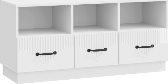 TV skap Høgglans hvit 102 x 34,5 x 47 cm Konstruert tre