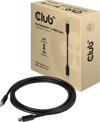 Club 3D Mini DisplayPort 1.4 kabel 2 m med gullbelagte kontakter