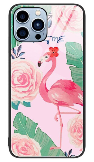 INCOVER iPhone 14 Pro bakdeksel med glassbakside - Flamingo