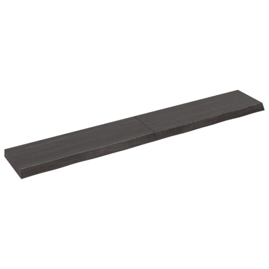 vidaXL Vegghylle m?rkegr? 180x30x6 cm behandlet heltre eik