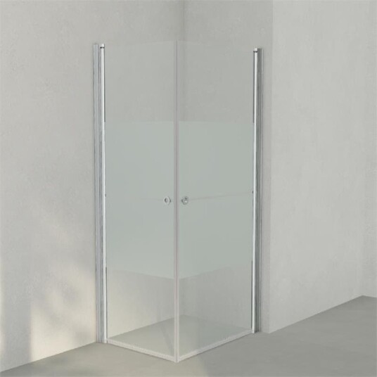 INR Iconic Nordic Rooms Dusjhjørne Linc Angel Original, Frostet/stripe Glass Matt Aluminium / 70x90cm Stripe