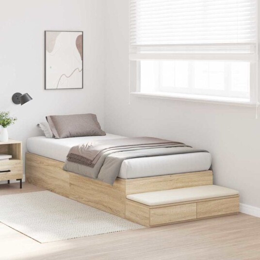 Oppbevaringsseng Sonoma Eik 80x200 cm