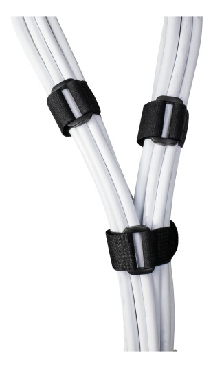 DELTACO Hook and loop fastener cable ties  20x180mm 10-pack black