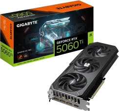 GIGABYTE GeForce RTX 5060 Ti GAMING OC 16GB GDDR7 Grafikkort med 3-vifters kjøling