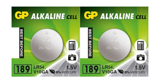Gp Alkaline Lr54-Batteri, 2 Pakk