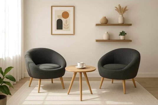 Wing Chair & Side Table Set (3 Pieces) Atelier Del Sofa -